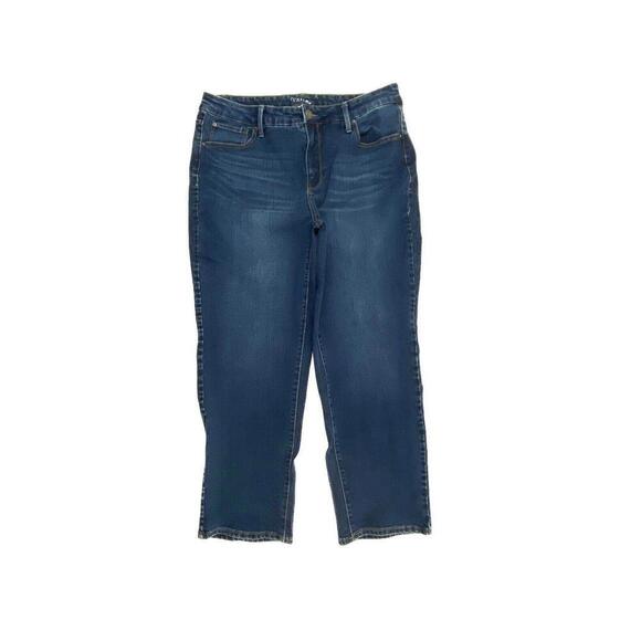 Time and Tru Denim - Time And Tru Straight Leg Women's size 18P Dark Wash‎ Blue Denim Jeans